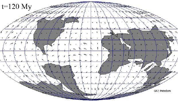 tectonic evolution and continental drift in 120 million years